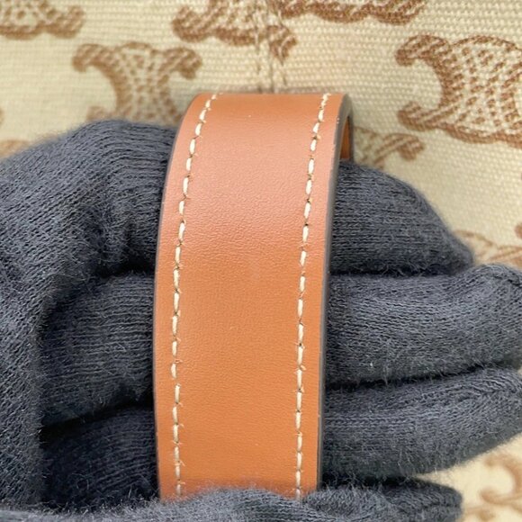 CELINE museum bag TriompheCanvas/Leather Natural/Tan 194542 - Picture 8 of 16